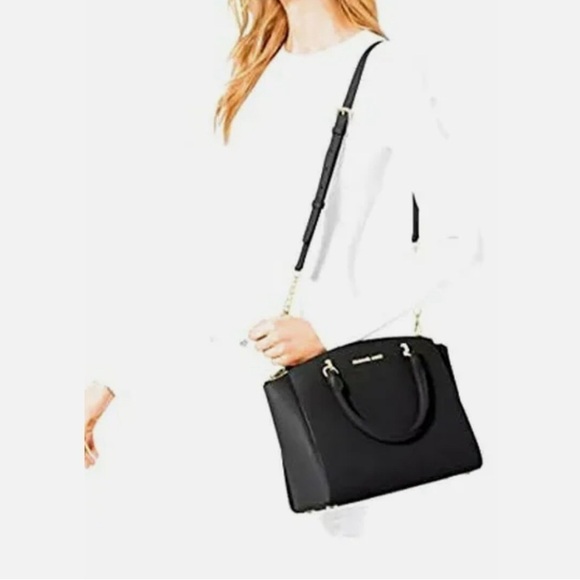 Michael Kors Black Handbag Selma Bag Women’s Black Handbags Satchel Handbags - Picture 2 of 15